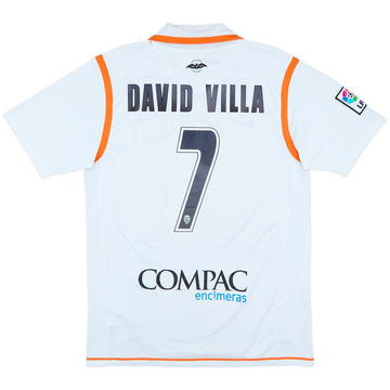 2007-08 Valencia Home Shirt David Villa #7 - 6/10 - (L)