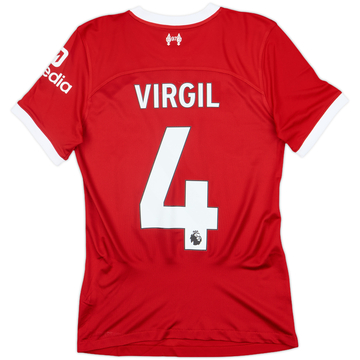 2023-24 Liverpool Authentic Home Shirt Virgil #4 - 9/10 - (S)