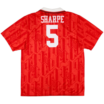 1992-94 Manchester United Home Shirt Sharpe #5 - 5/10 - (XL)