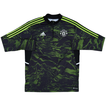 2022-23 Manchester United adidas 1/4 Zip Training Top - 10/10 - (L)