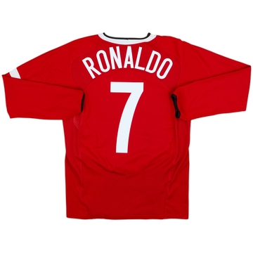 2004-06 Manchester United Home L/S Shirt Ronaldo #7 - 8/10 - (XL.Boys)