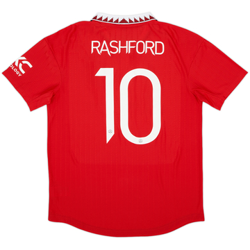 2022-23 Manchester United Authentic Home Shirt Rashford #10 - 8/10 - (L)