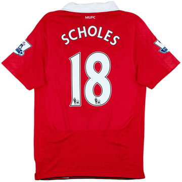 2010-11 Manchester United Home Shirt Scholes #18 - 9/10 - (S)