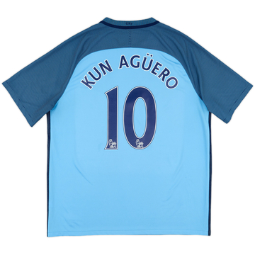 2016-17 Manchester City Home Shirt Kun Aguero #10 - 8/10 - (XL)