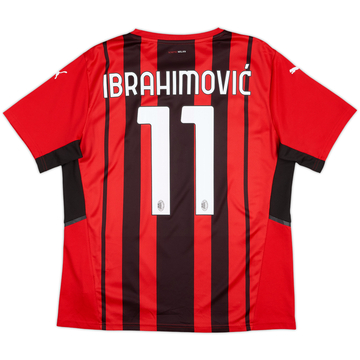 2021-22 AC Milan Home Shirt Ibrahimovic #11 - 8/10 - (L)