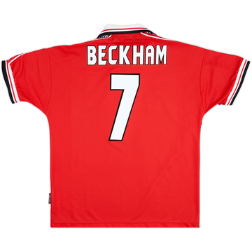 1998-00 Manchester United Home Shirt Beckham #7 - 8/10 - (L)