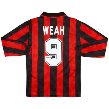 1995-96 AC Milan Home L/S Shirt Weah #9 - 8/10 - (S)