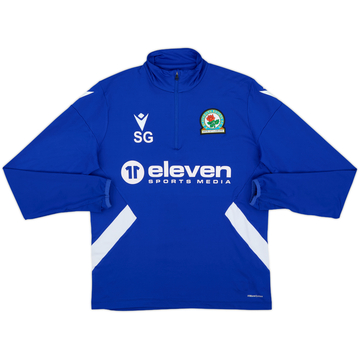 2021-22 Blackburn Staff Issue Macron 1/4 Zip Sweat Top 'SG' - 7/10 - (S)