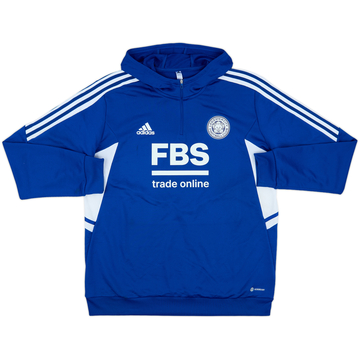 2022-23 Leicester City adidas 1/4 Zip Hooded Training Top - 8/10 - (XL)