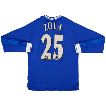 1999-01 Chelsea Home L/S Shirt Zola #25 - 6/10 - (Y)
