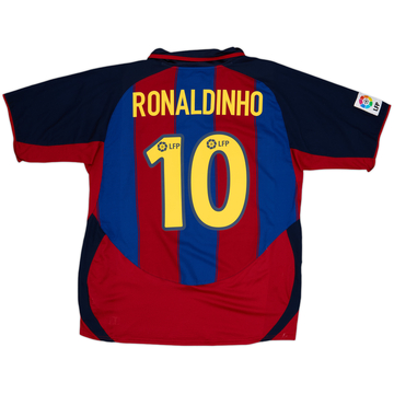 2003-04 Barcelona Home Shirt Ronaldinho #10 - 8/10 - (L)