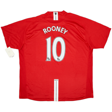 2007-09 Manchester United Home Shirt Rooney #10 (3XL)