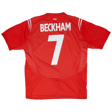2004-06 England Away Shirt Beckham #7 - 6/10 - (L)
