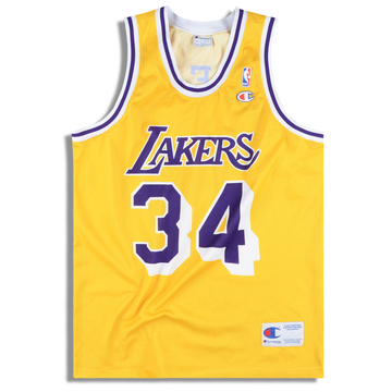 1996-99 LA Lakers O’Neal #34 Champion Jersey (Home) S