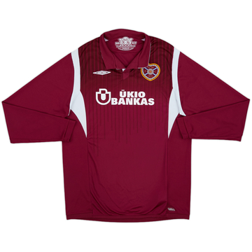 2009-10 Hearts Home L/S Shirt - 8/10 - (S)