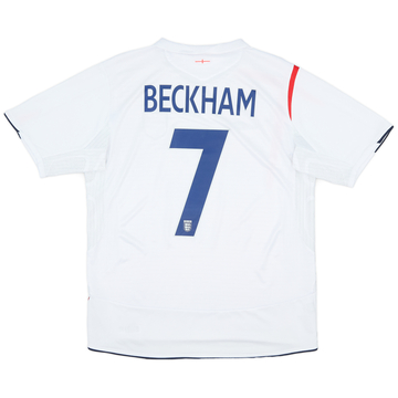 2005-07 England Home Shirt Beckham #7 - 6/10 - (L)