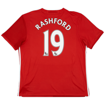 2016-17 Manchester United Home Shirt Rashford #19 - 6/10 - (XL)