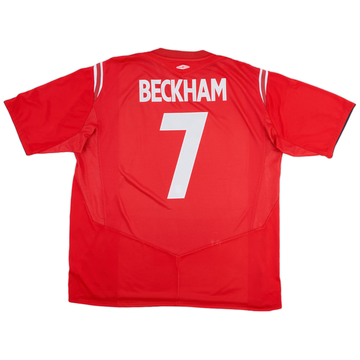 2004-06 England Away Shirt Beckham #7 - 6/10 - (XXL)