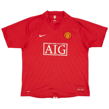 2007-09 Manchester United Home Shirt - 5/10 - (XL)