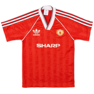 1988-90 Manchester United Home Shirt - 8/10 - (L.Boys)