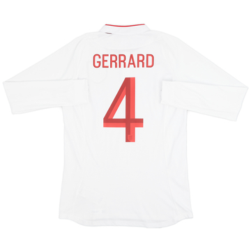 2012-13 England Home L/S Shirt Gerrard #4 - 9/10 - (M)