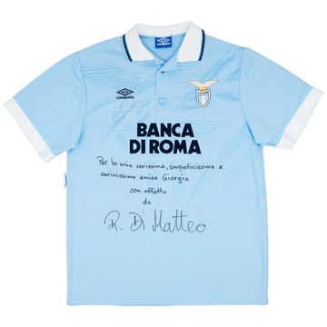 1994-95 Lazio Match Issue Signed Home Shirt #4 (Di Matteo)