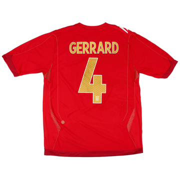 2006-08 England Away Shirt Gerrard #4 - 8/10 - (L)