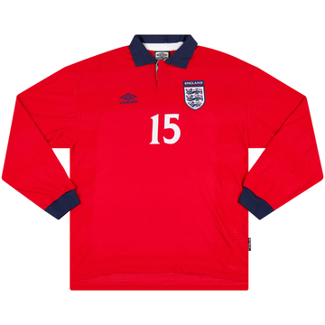 1999-01 England Match Issue Away L/S Shirt #15 (Butt)