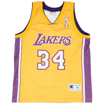 1999-04 LA Lakers O'Neal #34 Champion Home Jersey - 6/10 - (M)