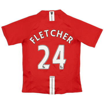 2007-09 Manchester United Home Shirt Fletcher #24 - 7/10 - (S.Boys)