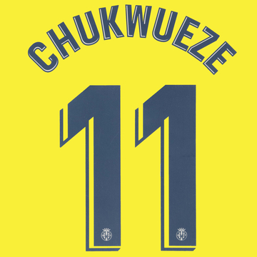 2019-20 Villarreal Home Chukwueze #11 Name Set