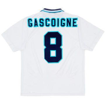 1995-97 England Home Shirt Gascoigne #8 - 7/10 - (L)
