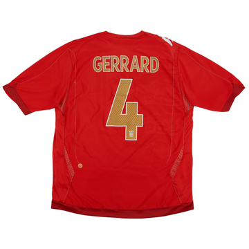 2006-08 England Away Shirt Gerrard #4 - 7/10 - (XL)