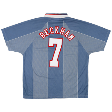 1996-97 England Away Shirt Beckham #7 - 9/10 - (XL)