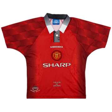 1996-98 Manchester United Home Shirt - 8/10 - (L.Boys)