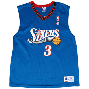 2000-02 Philadelphia 76ers Iverson #3 Champion Alternate Jersey - 9/10 - (M)