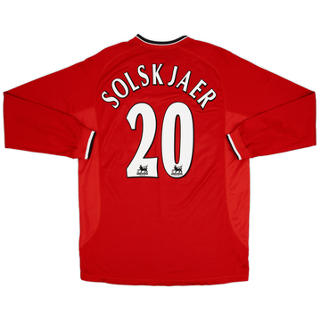 2000-02 Manchester United Home L/S Shirt Solskjaer #20 - 9/10 - (XL)