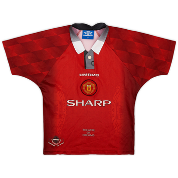 1996-98 Manchester United Home Shirt - 6/10 - (L.Boys)