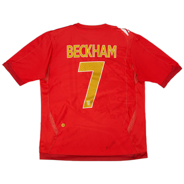 2006-08 England Away Shirt Beckham #7 - 6/10 - (L)