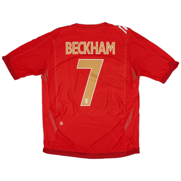 2006-08 England Away Shirt Beckham #7 - 6/10 - (L)