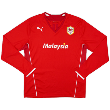 2013-14 Cardiff Home L/S Shirt - 7/10 - (XL.Boys)