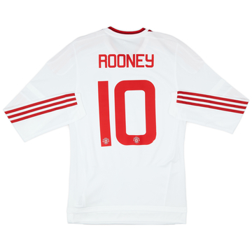 2015-16 Manchester United Player Issue Away L/S Shirt Rooney #10 (S/M)