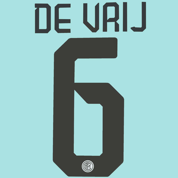 2019-20 Inter Milan Away De Vrij #6 Name Set