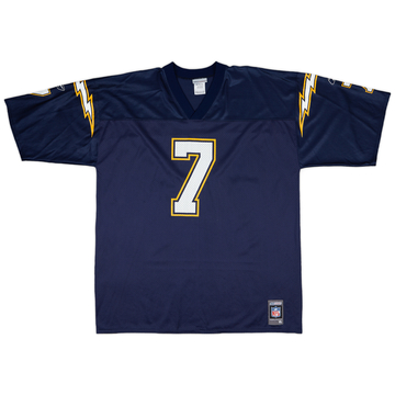 2001 San Diego Chargers Flutie #7 Reebok Home Jersey - 9/10 - (XL)
