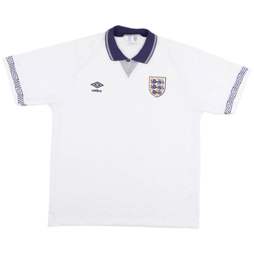 1990-92 England Home Shirt - 5/10 - (XL)