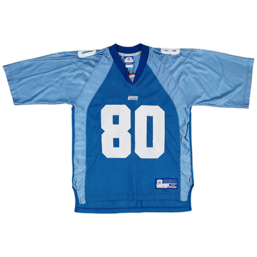 2002-04 New York Giants Shockey #80 Reebok On Field Home Jersey - 4/10 - (M)