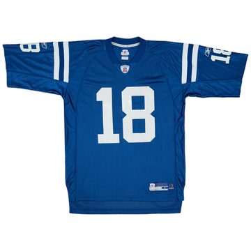 2005-06 Indianapolis Colts Manning #18 Reebok On Field Home Jersey - 8/10 - (L)