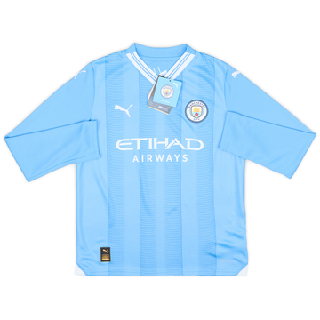 2023-24 Manchester City Home L/S Shirt (L.Kids)