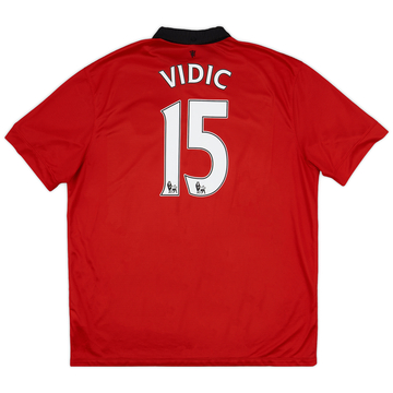 2013-14 Manchester United Home Shirt Vidic #15 - 6/10 - (XXL)