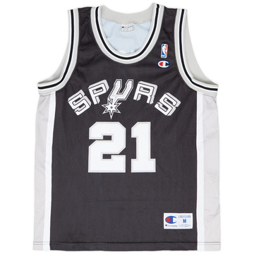 1997-02 San Antonio Spurs Duncan #21 Champion Away Jersey - 9/10 - (M)